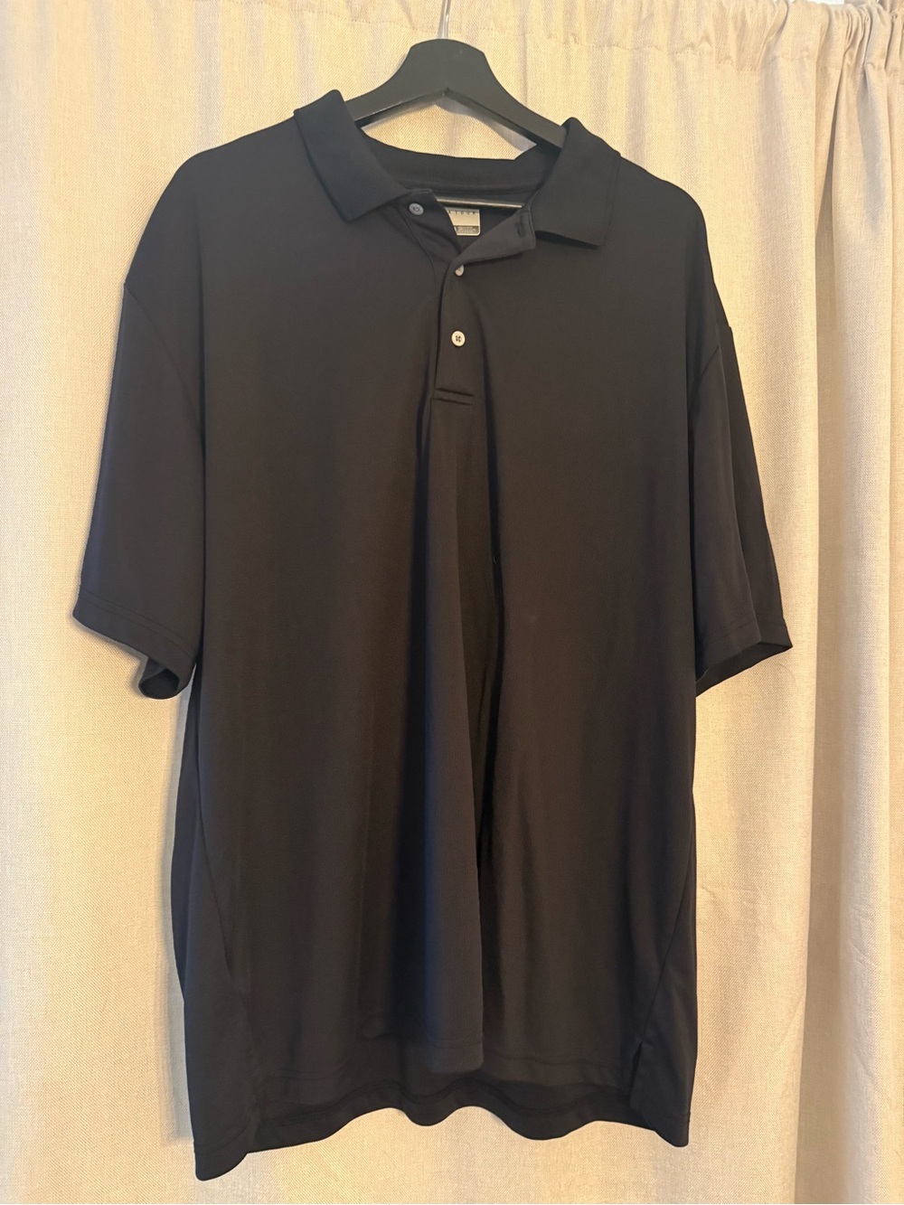 PGA TOUR Men’s Performance Golf Polo Shirt Black Short Sleeve Size XXL